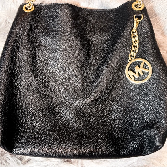 Michael Kors Black Shoulder Bag with Gold Accents - Picture 2 of 8